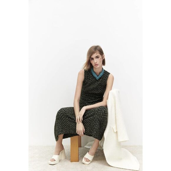 ZARA JACQUARD KNIT DRESS - Picture 6 of 7